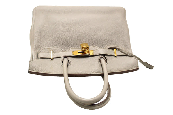 Hermes Gris Perle Togo Leather Birkin 30 Handbag