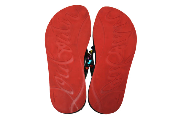 Christian Louboutin Loubi Flip Spikes Donna Thong Sandals Size 37