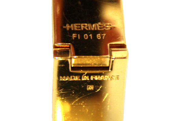 Hermes 黑色琺瑯鍍金 Clic Clac H PM 手鐲