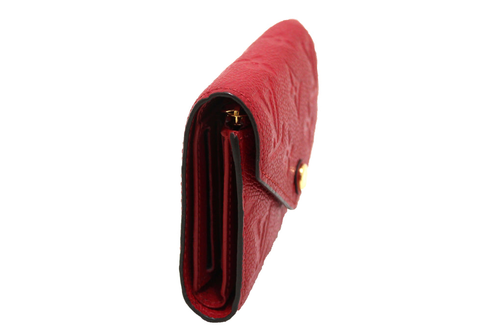Louis Vuitton LV Monogram Empreinte Leather Victorine Wallet - Red