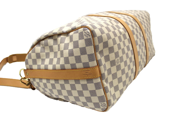 Louis Vuitton Damier Azur Keepall Bandouliere 45 Travel Bag