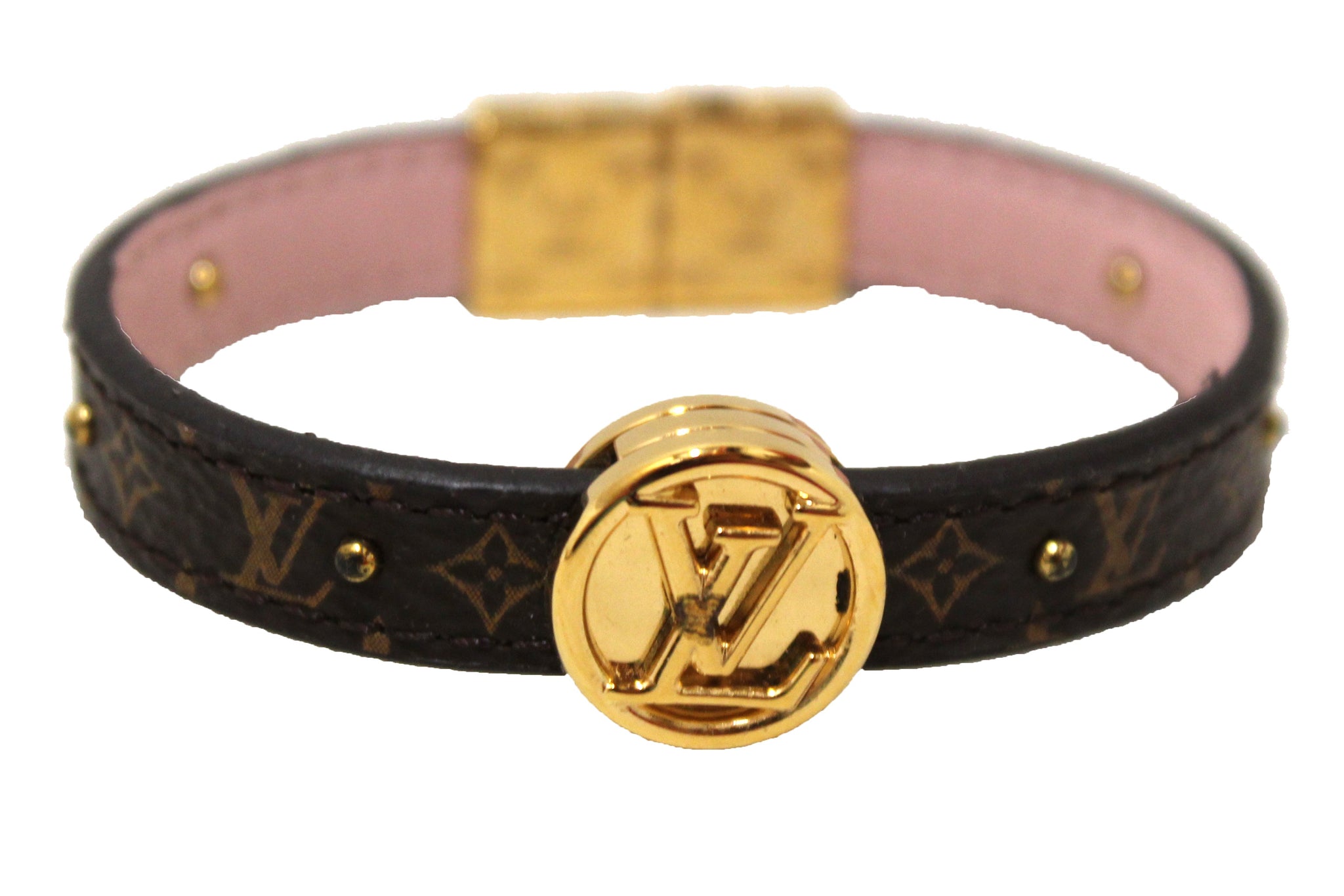 Louis Vuitton Monogam/Pink LV Circle Reversible Bracelet