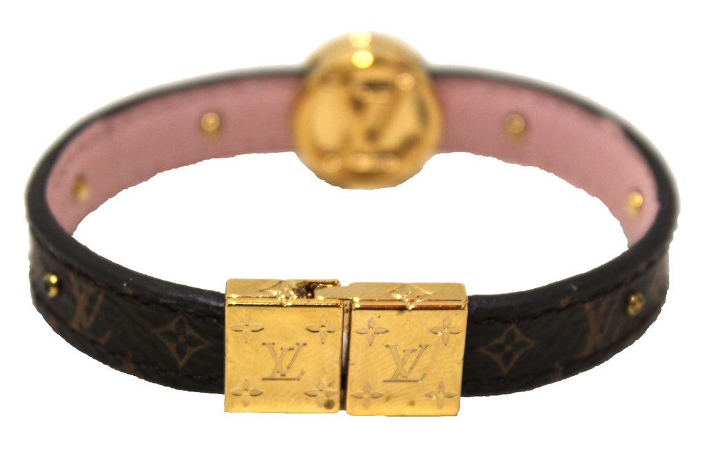 vuitton leather bracelet pink