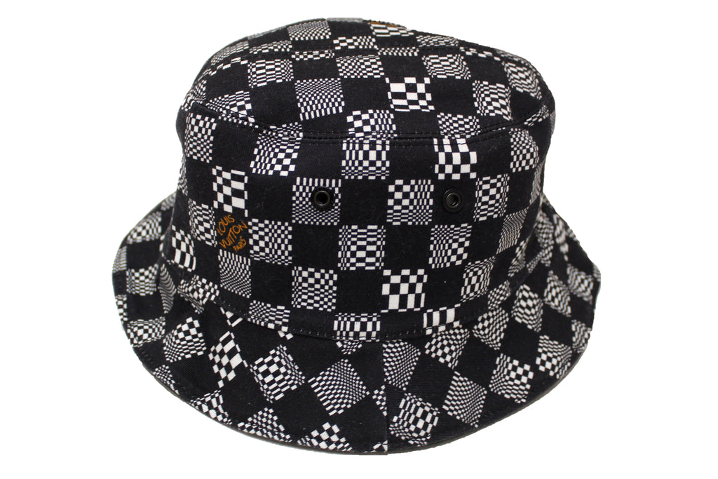 Authentic Louis Vuitton Black x White Distorted Damier Reversible Bucket Hat  – Italy Station
