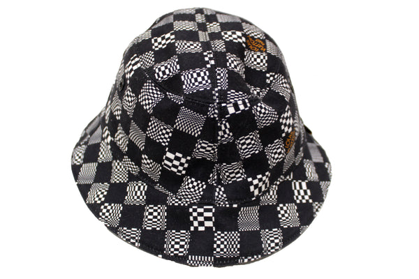 路易·威登（Louis Vuitton）黑色x白色扭曲的達米爾可逆桶帽