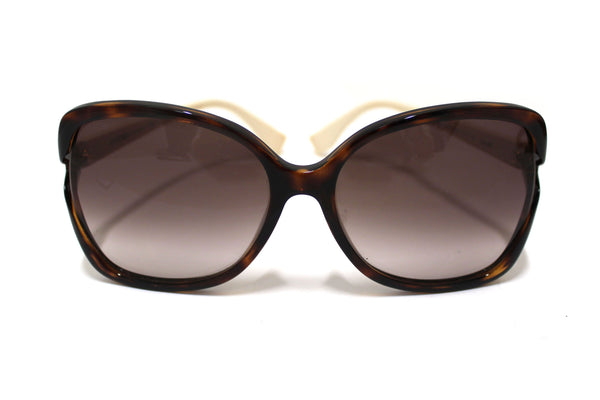 Fendi Tortoise Shell Acetate and White Frame Sunglasses