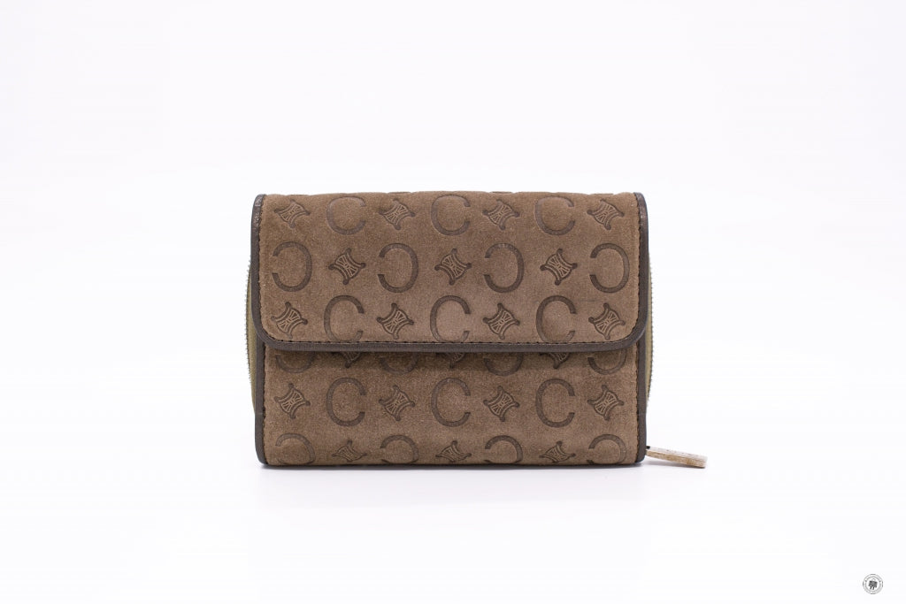 celine-suede-with-embossed-logo-with-metallic-leather-short-wallet-IS036081