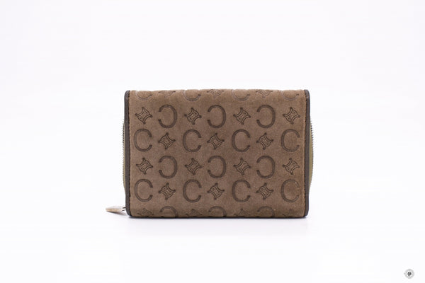 celine-suede-with-embossed-logo-with-metallic-leather-short-wallet-IS036081