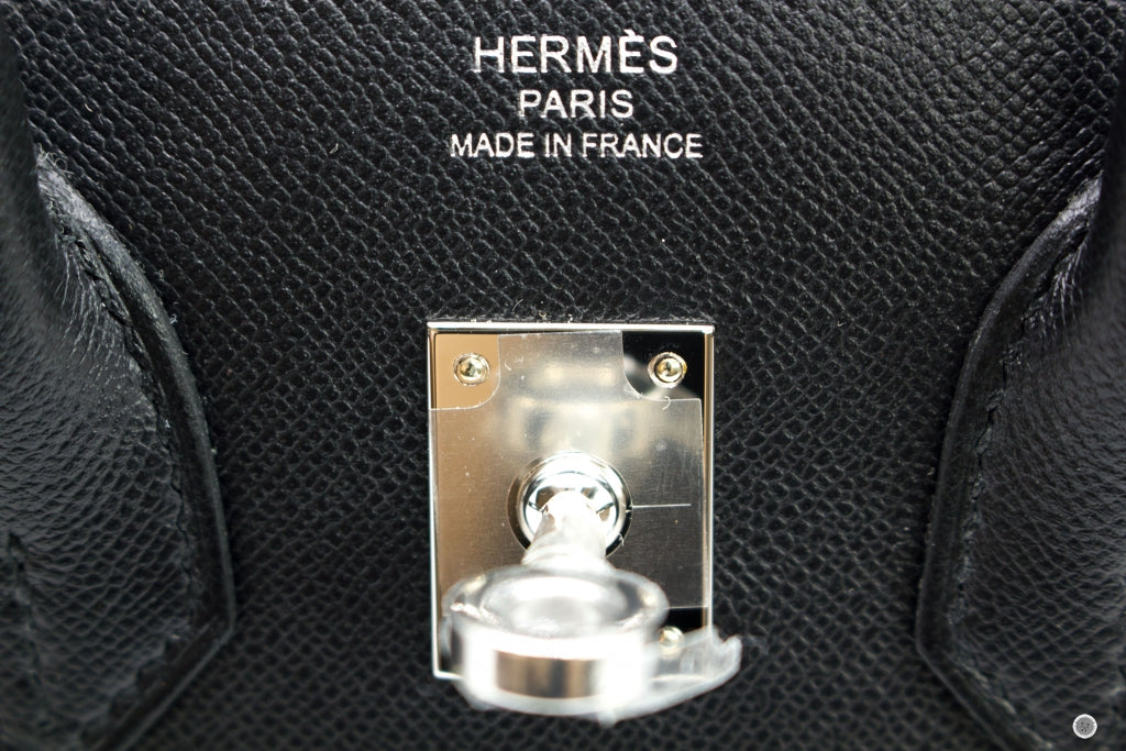 Hermes H079235 Birkin 25 Madame Sellier Black / CK89 Leather Shoulder –  Italy Station