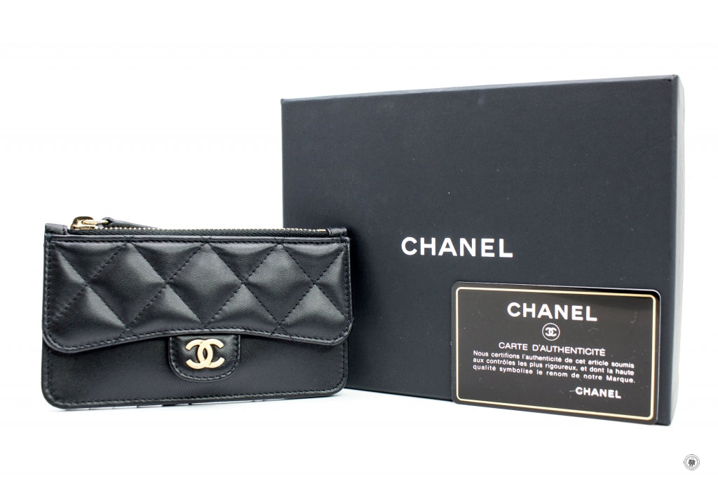 Chanel Classic Zipped Coin Purse Black Lambskin Silver Hardware – Coco  Approved Studio