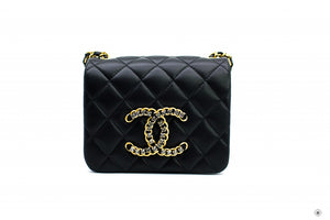 Chanel Women Flap Bag with Top Handle in Lambskin-Black - LULUX