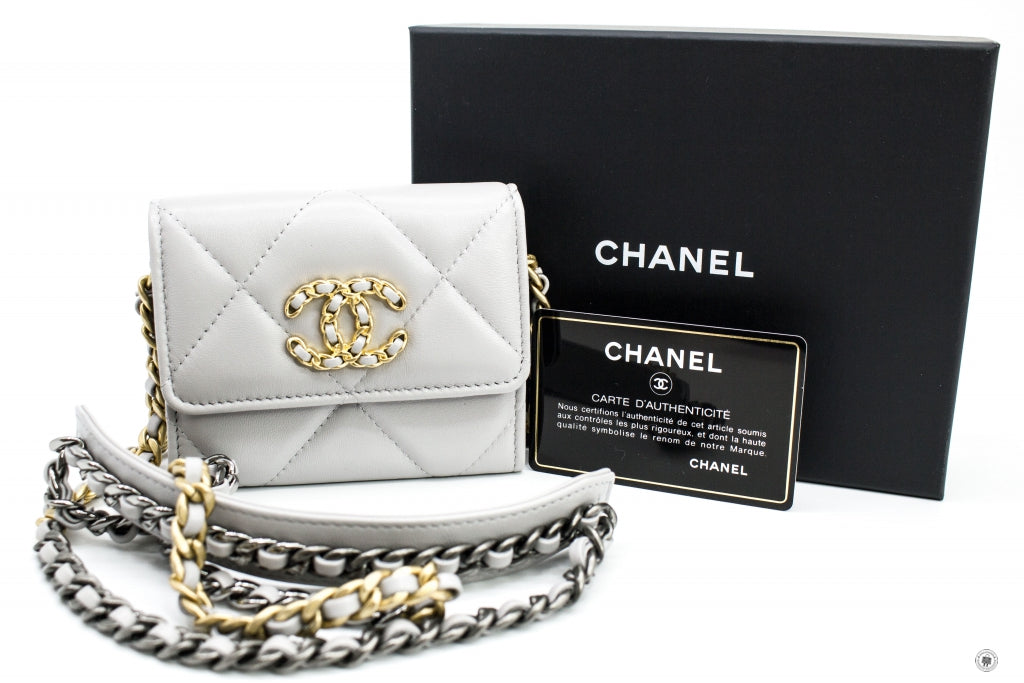 Chanel AP1787B04852 19 Flap Coin Purse With Two Tones Gold And Gunmeta –  Italy Station