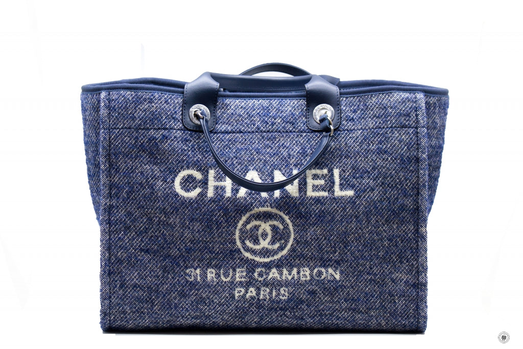 Chanel Large Tote A66941 B08435 NJ522, Navy, One Size
