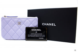 CHANELChanel Classic Zipper Coinsbag Mini Pouch Black with Silver Tone  Metal A82365