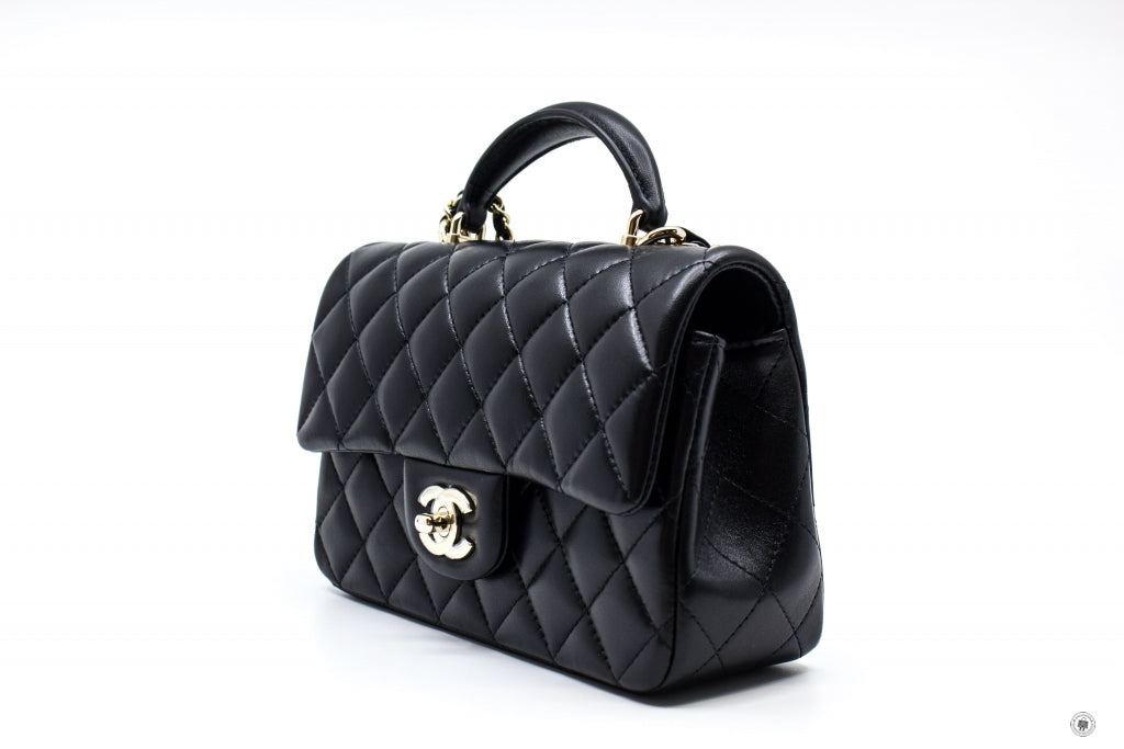 Chanel AS2431B06660 Mini Flap Bag With Top Handle Black / 94305