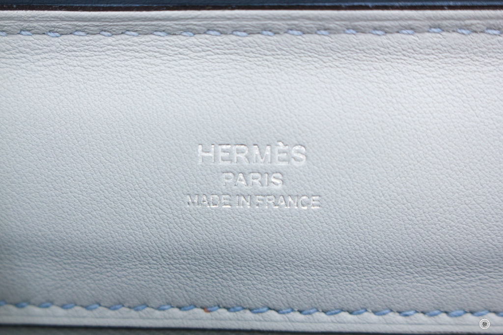 Hermes PHW Shoulder Birkin Shoulder Bag Clemence Leather Bleu Lin Blue