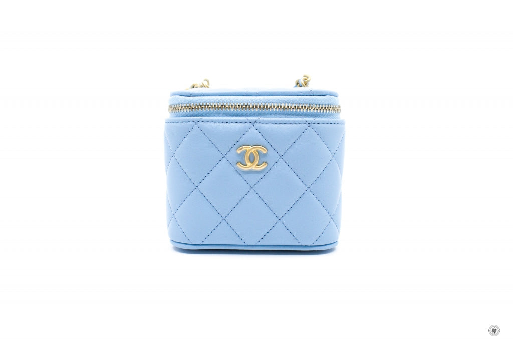 CHANEL, Bags, Chanel Baby Blue Small Vanity Case