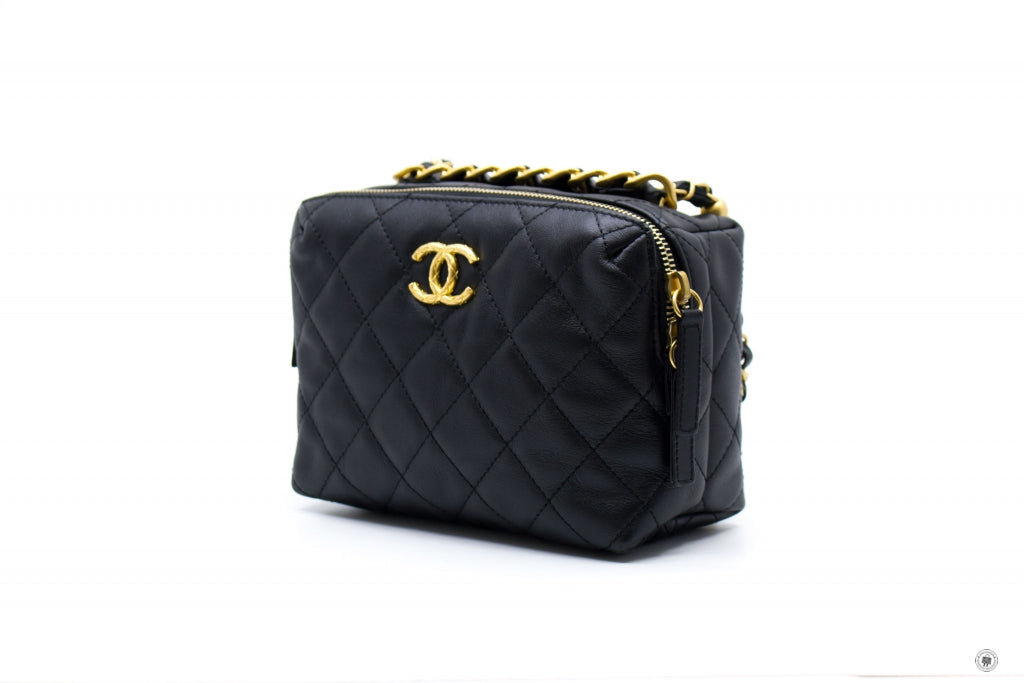 Chanel AS3229B08008 Mini Bowling Bag Black / 94305 Calfskin Shoulder Bags Gbhw