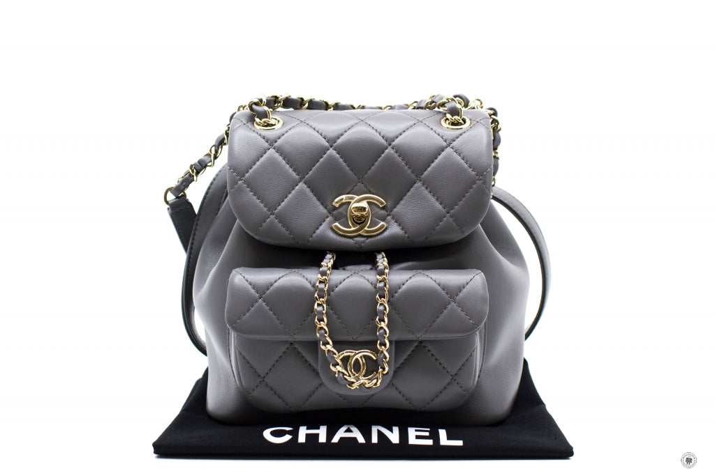 Chanel AS2908B08609 Mini Duma NI691 / Grey Calfskin Backpacks Pbhw