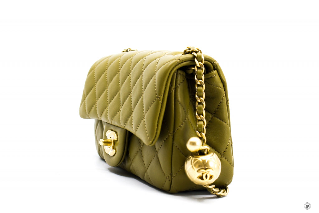 Chanel AS1787 B02916 Mini Flap Bag Crush Avocado / NJ526 Lambskin