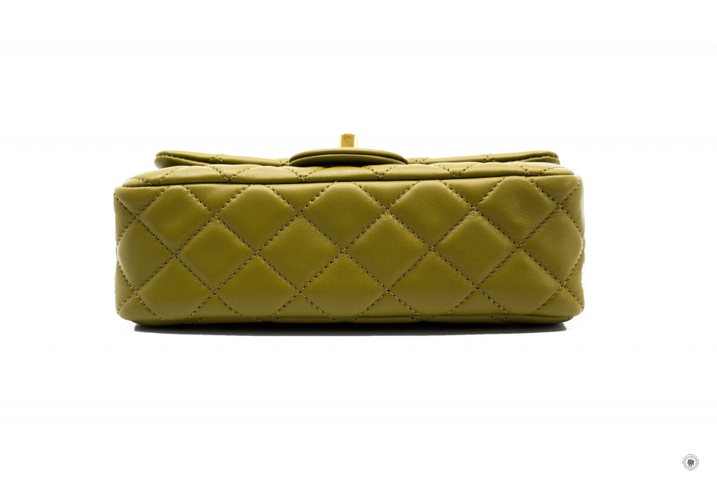 Chanel Yellow Caviar Square Mini  Chanel mini flap bag, Yellow