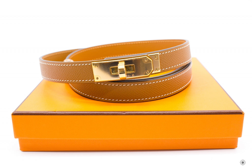 Hermes Kelly 18 Belt in Gold Epsom PHW - free size