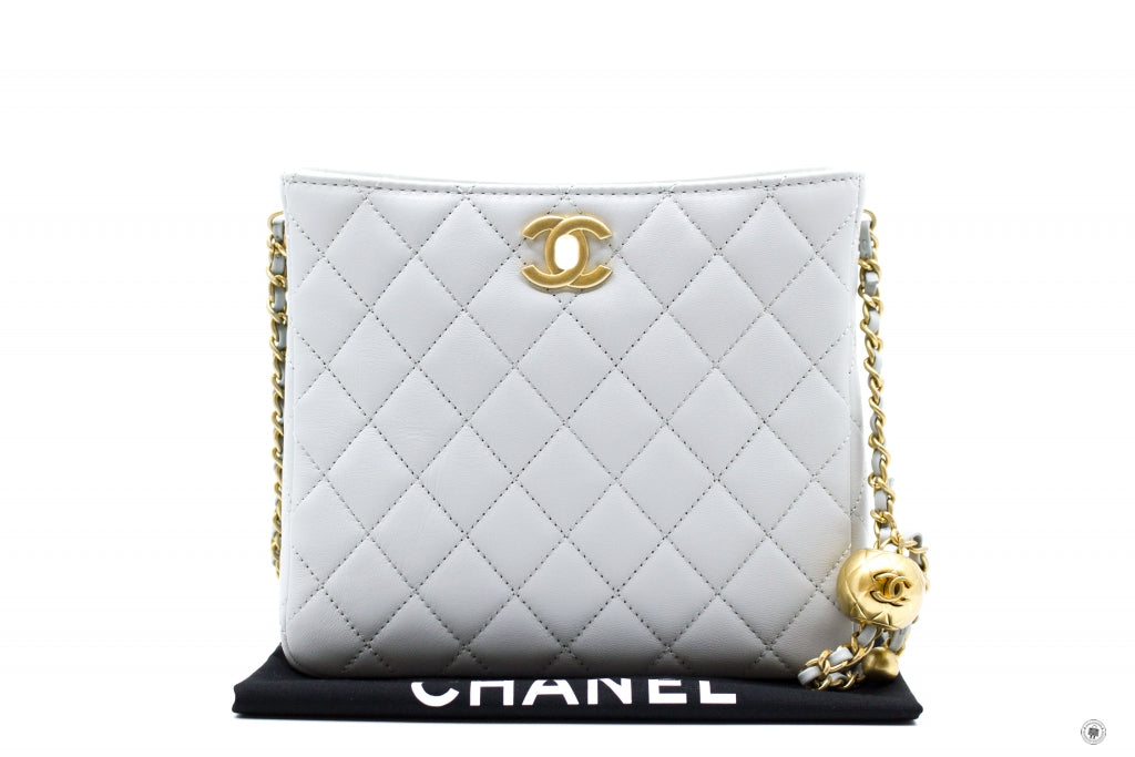 Chanel 23C Pearl Crush Hobo Ice Blue Calfskin Shoulder Bags Gbhw – Italy  Station