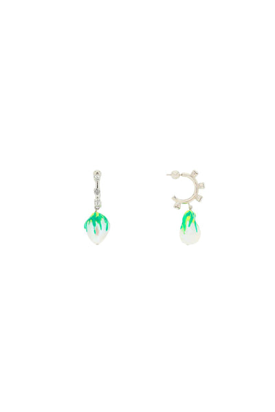 Saf safu 'jelly melted' earrings JELLY MELTED EARRINGS SILVER GREEN