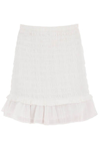 Isabel marant etoile smocked cotton dorela mini skirt JU0085FB A3J09E WHITE