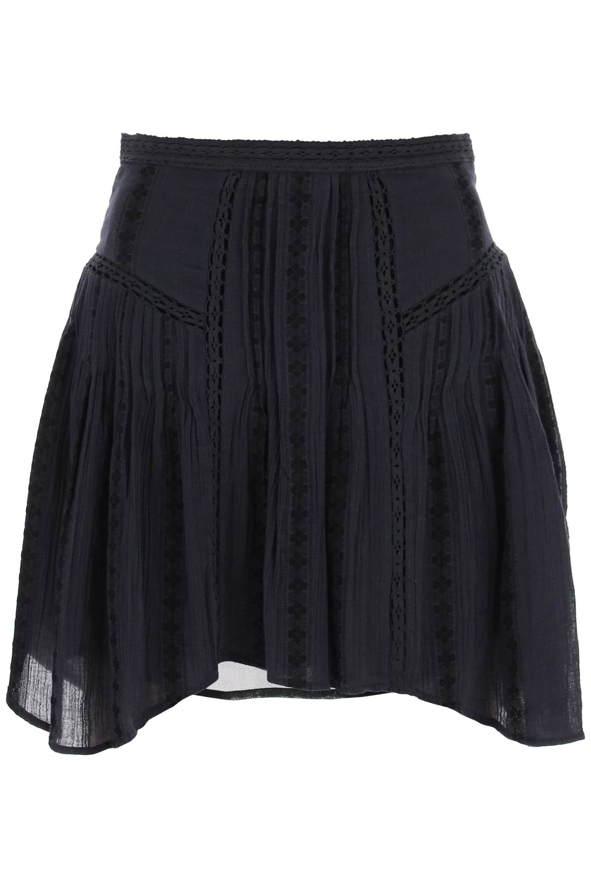 Isabel Marant etoile jorena 蕾絲鑲嵌迷你半身裙 JU0169FA B1J18E 黑色