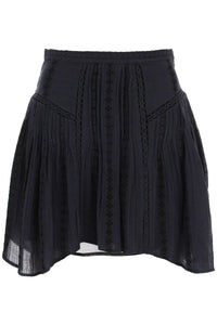 Isabel marant etoile jorena mini skirt with lace inserts JU0169FA B1J18E BLACK
