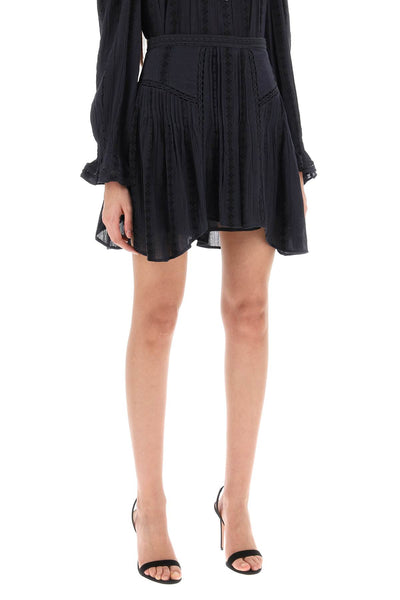 Isabel marant etoile jorena mini skirt with lace inserts JU0169FA B1J18E BLACK