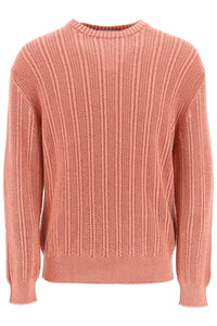 Agnona cashmere, silk and cotton sweater K104U38 6N07V6 CORAL