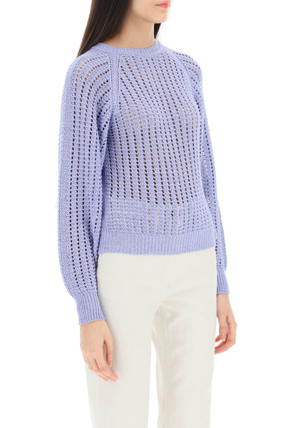 Agnona cotton silk sweater K105088 7G050G GLICINE