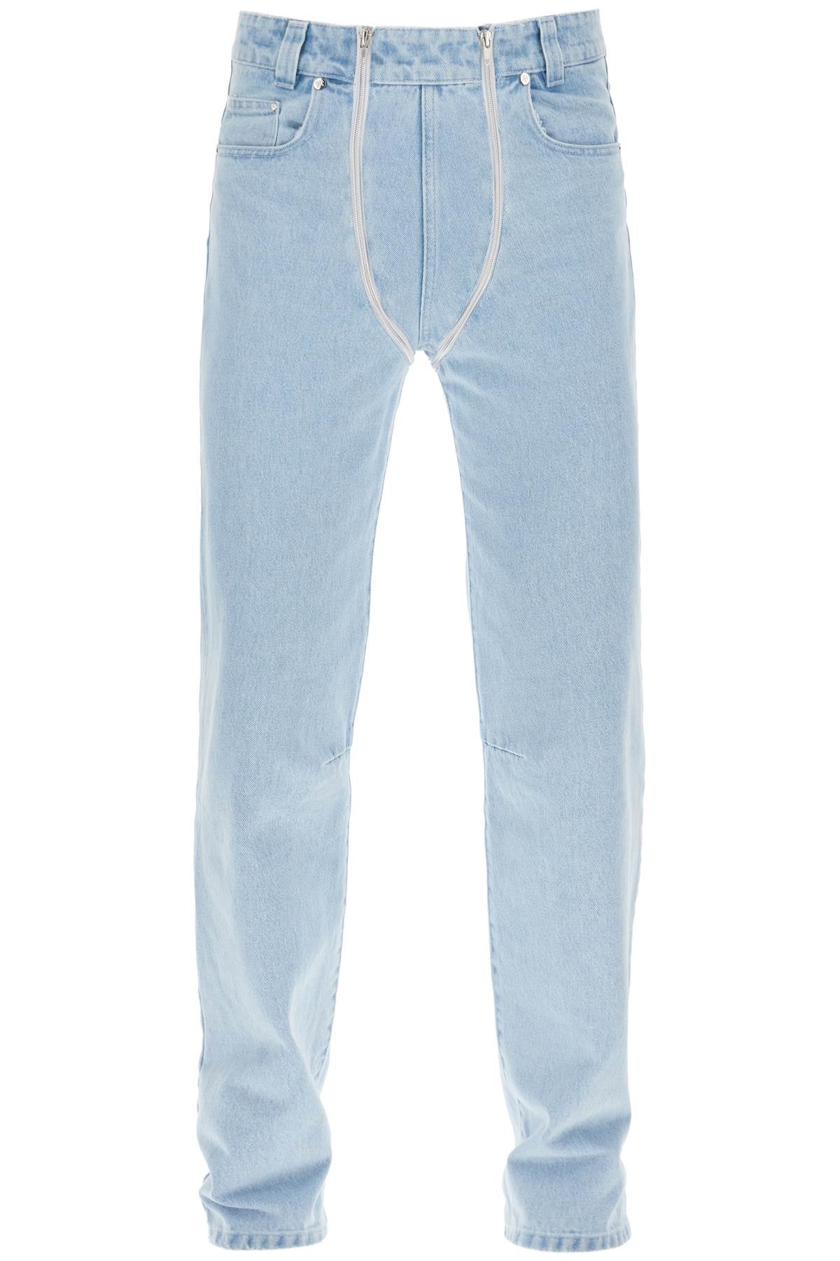 Gmbh straight leg jeans with double zipper LATA SS23 OC LIGHT INDIGO BLUE