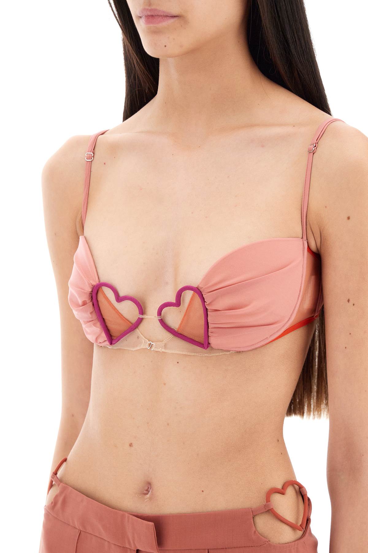 Nensi Dojaka Heart Bra Top in Autumn Glaze