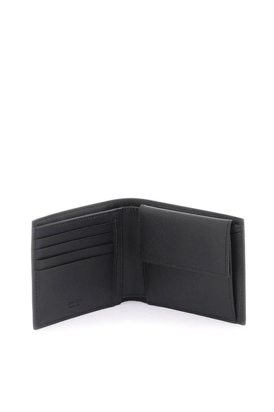 Jimmy choo leather bifold wallet LUKA TDB BLACK GUNMETAL