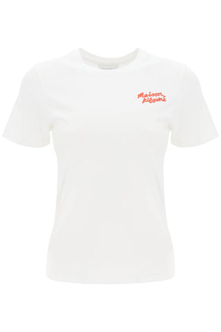 Maison kitsune t-shirt with logo embroidery LW00115KJ0008 WHITE