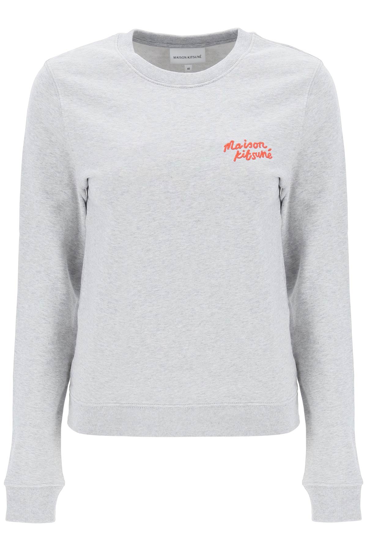 Maison kitsune crew-neck sweatshirt with logo lettering – Italy