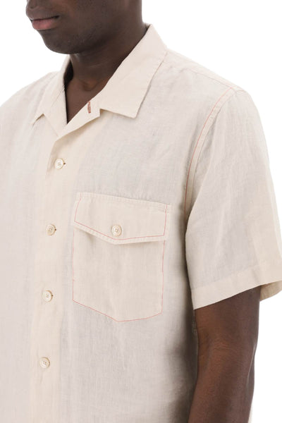 Ps paul smith bowling shirt with cross-stitch embroidery details M2R 082YE M20289 LIGHT BEIGE