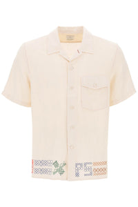 Ps paul smith bowling shirt with cross-stitch embroidery details M2R 082YE M20289 LIGHT BEIGE
