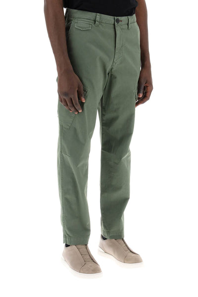 Ps paul smith stretch cotton cargo pants for men/w M2R 249X M21553 BOTTLE GREEN