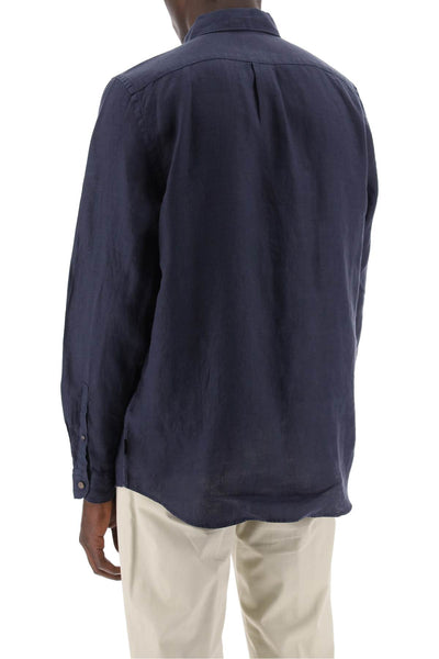 Ps paul smith 亞麻扣襯衫適用於 M2R 708U M20289 深海軍藍