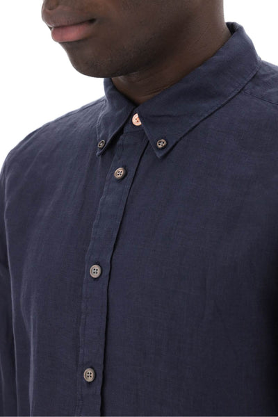 Ps paul smith 亞麻扣襯衫適用於 M2R 708U M20289 深海軍藍