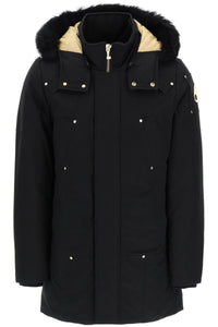 Moose knuckles gold stirling neoshear parka with shearling trimming M39MP261GS BLK W BLK SH