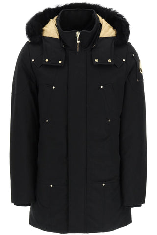 Moose knuckles gold stirling neoshear parka with shearling trimming M39MP261GS BLK W BLK SH