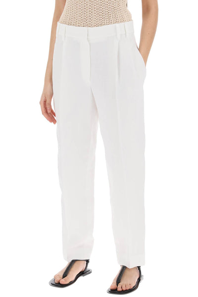 Brunello cucinelli double pleated trousers MH126P8292 NATURALE