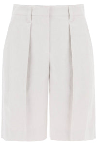 Brunello cucinelli cotton-linen shorts MH561P8556 GESSO