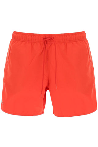 Lacoste logo patch swim shorts MH6270 AD RED GREEN