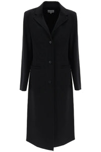Loulou studio mill long coat in wool and cashmere MILL BLACK